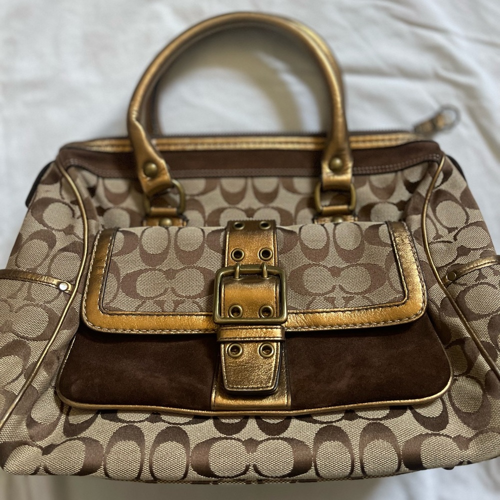 vintage gold coach barelle bag